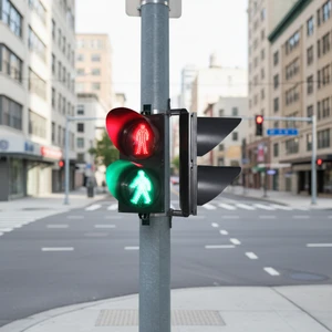 200mm LED Pedestrian Traffic Signal Light Red Green PC Housing Fixed Installation Mains Powered Roadway Use