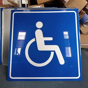 Factory Direct Blue Square Aluminum Reflective Traffic Signs Pedestrian Crossing Parking Prohibition Custom