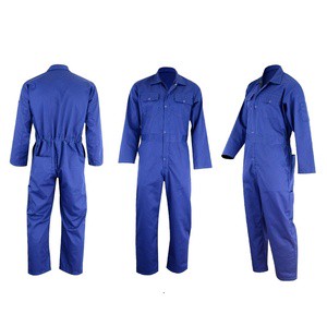Farmer Workwear Coverall Men Long Sleeve Jumpsuit Blended Adjustable Cuff Utility Pockets