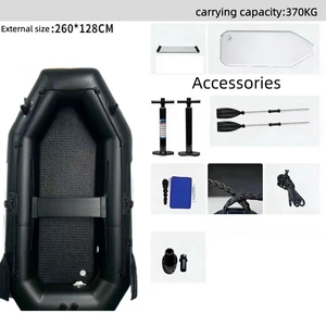 260*128 CM Good Quality Black Color PVC Material Inflatable Boat With Samples Available For Test From China Factory