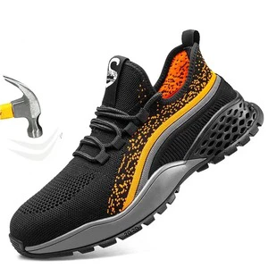 Anti-smash Safety Shoes Men Steel Toe Sneakers Puncture Proof Breathable Work Boots Man Fashion Construction Protective Footwear