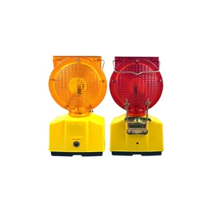 Source Factory Solar Traffic Flash Warning Lights Road Barrier Guardrail LED Lights Red/Yellow JX-1200S