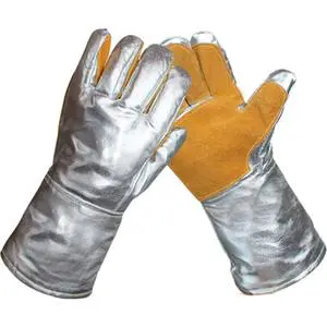 High Quality Heat Resistant Leather TIG Welding Gloves with Molten Metal Splash Protection Industrial Safety Firefighting Gloves