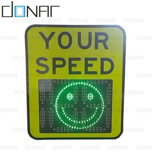 Outdoor Highway Traffic Sign Portable Three-digit Crying Face Smiling Face Solar Vehicle Speed Detection Radar Speed Limit Sign