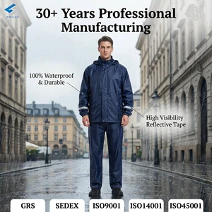 High Quality Rain Suit Waterproof Jacket And Pants Hi Vis Raincoat For Men And Women Reflective Outdoor For All-Sport Work