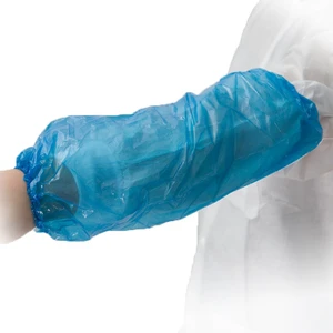 Factory Wholesale Disposable Multifunction Protection Plastic Arm Sleeve Cover Blue Pe Oversleeve for Food Process Home Cleaning