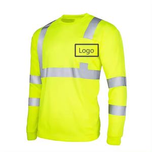 Ansi Class 3 Work Wear Fluorescent Yellow Construction Engineer Mining Road Coal Industrial Reflective Safety Hi Vis Shirts