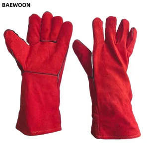 BAEWOON G04 Double-layered Thickened Wear-resistant Heat-resistant Full-leather Welding Gloves Welder Protective Gloves