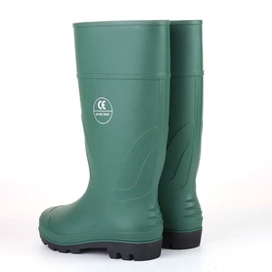 802 Green Black PVC Labor Protection Shoes Industrial Straight Waterproof Anti-Slip Wear-Resistant Rain Boots Foot Protection