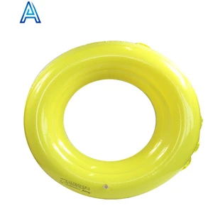 OEM customize Pantone single color one color vinyl PVC puff air blow inflatable kids' adult summer swim tube ring toy life ring