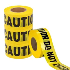 Customized Premium Yellow Caution Tape 75mm*50m*75um Electrical Warning Yellow Caution PE Warning Tape