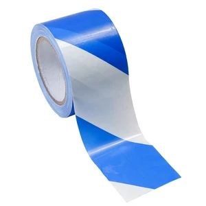 Crossing Caution Tape Blue and White Warning Signs for Crime Scene or Construction Area Line Do Not Cross Ribbon Danger Tape