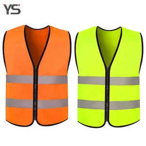 CE EN ISO 20471 Class Reflective Safety Vest with 2 Horizontal Stripes for Men Women Workwear Zipper Front Worker Safety Vest