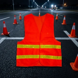 ANSI Certified Class 1 Reflective Polyester Safety Vest Sticky Closure No Pocket for Volunteer & Traffic Control Events