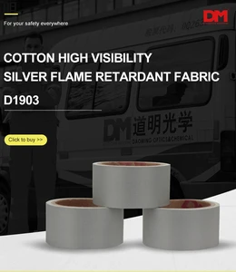 Custom D1903 Silver Cotton Fabric Sew-on Flame Retardant Fabric Reflective Fabric