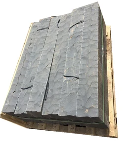 Black Basalt Curb Stone Chiseled Edges Nature Black Stone Landscape Outdoor Thick Steps