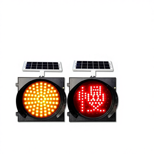 Solar Yellow Flashing LED Red Slow Road Construction Warning Roadblock Light Traffic Signal Highway Cross-Border Hot Sale High