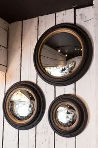 Convex Framed Convex Wall Mirrors Set Rustic Decorative Design for Indoor Use