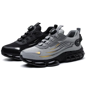 Men's Steel Toe Labor Protection Safety Shoes Anti Smashing Anti Stabbing Comfortable Breathable Construction Woven Rubber Shoes