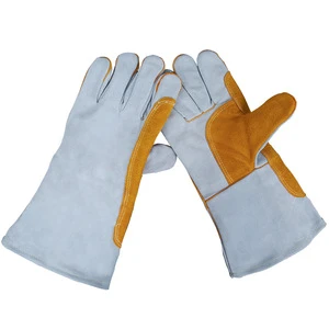 Shielded Cowhide Welding Gloves Wear-Resistant Heat-Insulated Scald-Proof High-Temperature Resistant Soft Thickened 45cm Gloves