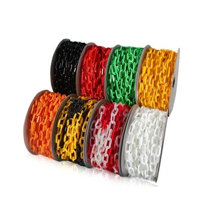 Black Yellow White Red Orange PE Material Road Traffic Safety Roller Chain Link Plastic Warning Chain