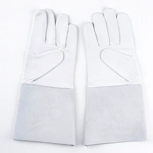 Long Leather Anti-cut Anti-Heat Smooth Welding Gloves with Customized Color for TIG/MIG Welding and Work