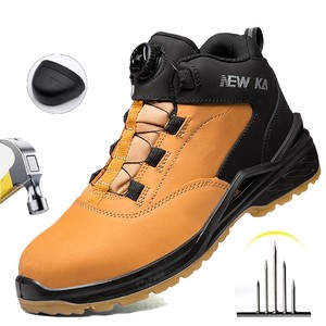Wholesale Customised Men's Work Shoes Waterproof Wear-Resistant Steel Toe Puncture Resistant Safety Shoes