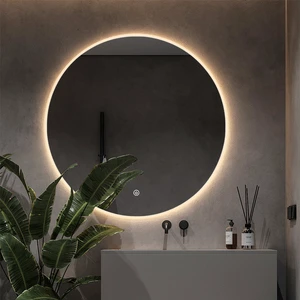 Modern Design Round Custom Cosmetic Bathroom Mirror Fog Removal Smart Led Mirror With Led Lights 50cm 60cm 70cm 80cm