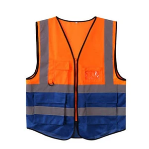 Customized Multi-pocket ANSI Class 2 Fluorescent Yellow Reflective Safety Vest for Construction and Roadway Use