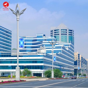 Smart City Lighting Pole High-Efficiency LED Smart Street Pole Light With LED Screen For Smart Road Lighting Projects.