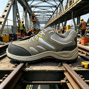 SOLID STONE CE Industrial Protective Shoes, Super Wear Resistant Thick Outsole, Anti Slip Shock Absorbing Steel Toe Shoes