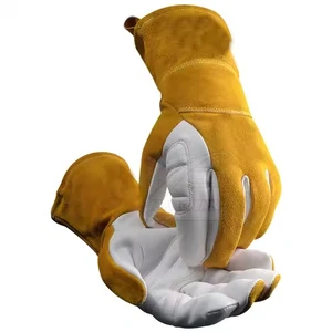 High-Quality Heat-Resistant Cow Leather Welding Gloves for Industrial Use