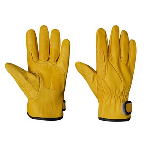 China Wholesale High Wear Resistance Sheepskin Leather Gloves Anti-Cut Work Safety Gloves Anti-Slip Yellow Welding Protective