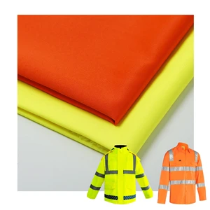 Polyester 200D 300D Fluorescent Reflective Oxford Fabric for Safety Suit With Pu Coated