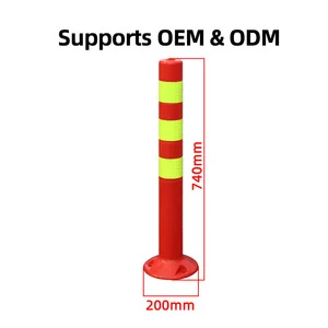 74cm Flexible Outdoor Traffic Safety Warning Bollard with EVA & PU Material IP65 Protection Reflective Supports OEM & ODM