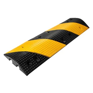 KSEIBI 1000X300X60MM High Visibility Speed Bump With Slot Rubber Hump Use for Heavy Duty Traffic Calming Parking Lots