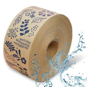Water Activated Hight Adhesive Kraft Paper Tape Wet Water Reinforced Kraft Paper Tape Customized Kraft Paper Tape