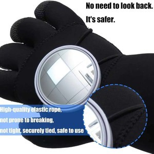 Scuba Diving Convex Rearview Mirror with Adjustable Elastic Strap, Wide-Angle Underwater Safety Mirror for Divers