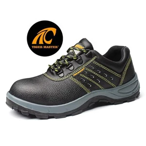 Low Cut Labor Protection Work Safety Shoes Breathable Steel Toe Cap Steel Mid Plate Oil-proof Slip Resistance Pu Sole for Men