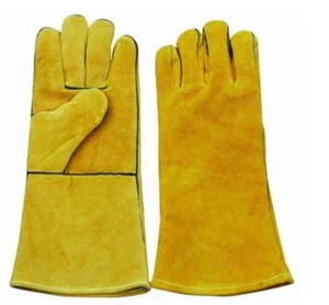 Heavy Duty Elbow-Length Safety Gloves Heat Resistant Leather for Arc Welding Outdoor Industrial Work and Hand Protection