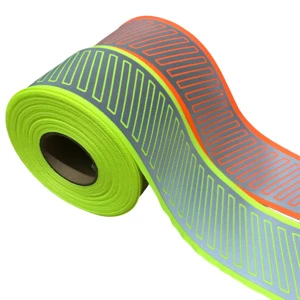 Segmented Reflective Webbing High Visibility Fluorescent Yellow Orange Safety Tape Lattice Pattern Sew on for Workwear