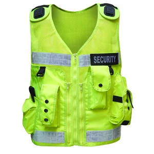 Safety High Visibility Reflective Work Vest for Men Women Customized Color Logo Multifunctional Pockets 100% Guard Uniform