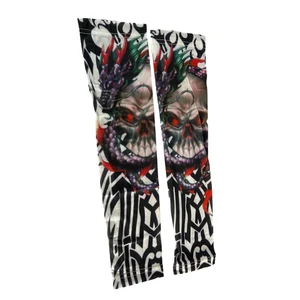UV Protection UPF50+ Digital Printed Ice Silk Cycling Arm Sleeves for Men Women Solid Pattern Sunscreen Spring Summer Autumn