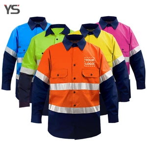 Customized logo Road Traffic Coal Mining Machinery Industrial Construction Worker Safety Hi Vis Reflective Safety Work Shirt
