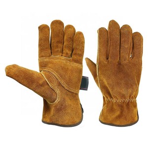 Custom Leather Safety Work Gloves Heat Resistant Touchscreen Durable Breathable Lightweight Palm Protection for Welding