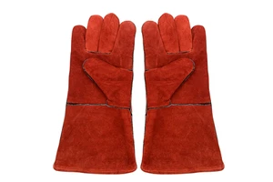 Cow Split Leather Long Safety Working Welding Gloves Heavy Duty Abrasion Resistant for Firefighting and Welder Use