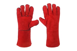 Wholesale Comfortable Double-Layer Reinforced Cowhide Leather Straight Thumb Welding Gloves