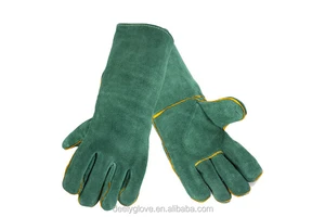 A Grade Superior Green Lined Leather Welders Welding Glove