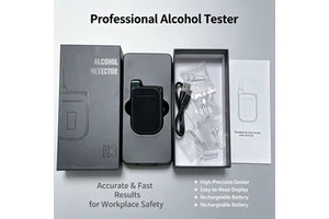 Airsense H3 Fuel Cell Alcohol Sensor Customizable Color Bluetooth APP Display 2000 Test Records Type-C Charging Breathalyzer