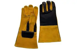 14 Inch Top Grain Goatskin TIG Welding Gloves Heat Resistant Spark Resistant Cotton Lined Leather Welder Safety gloves